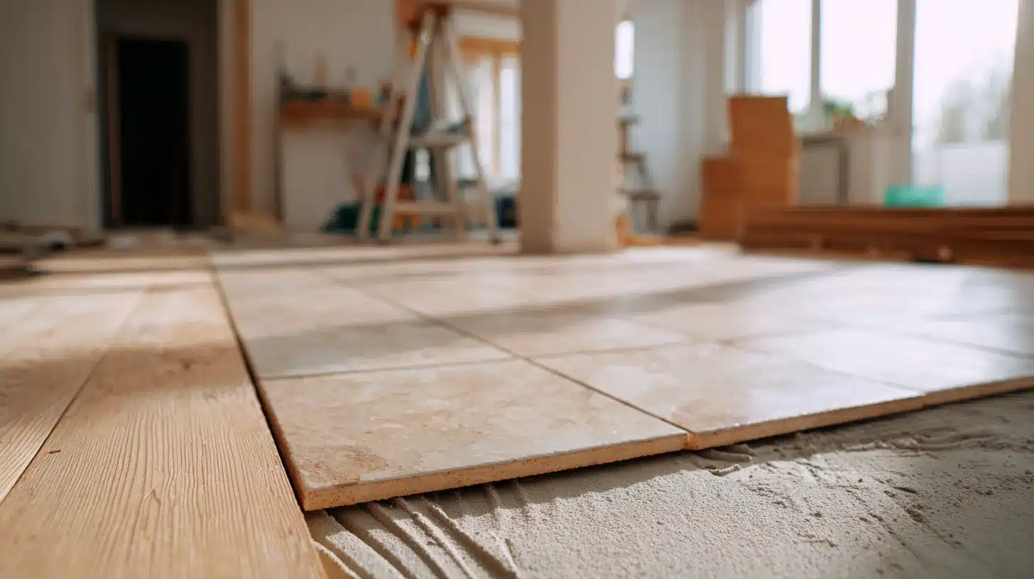 Fliser på trægulv Fliser paa traegulv