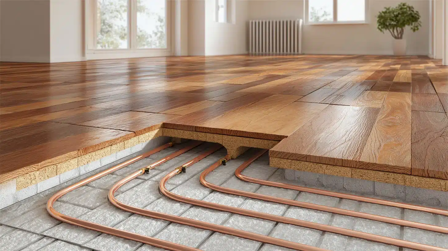 Gulvvarme under trægulv Gulvvarme under traegulv