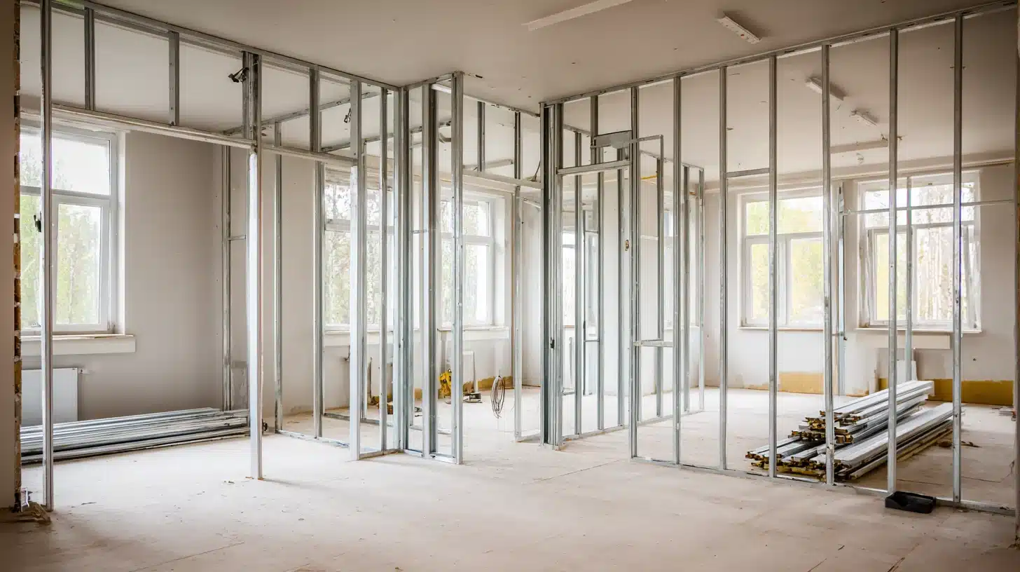 Opsætning af gipsvæg Opsaetning af gipsvaeg