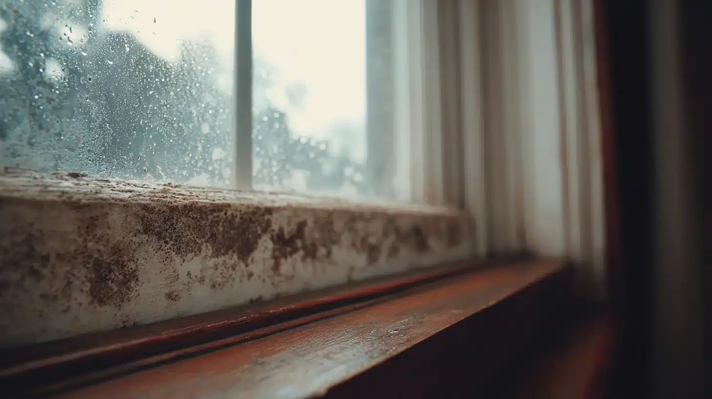 Skimmelsvamp ved vindue Skimmelsvamp ved vindue