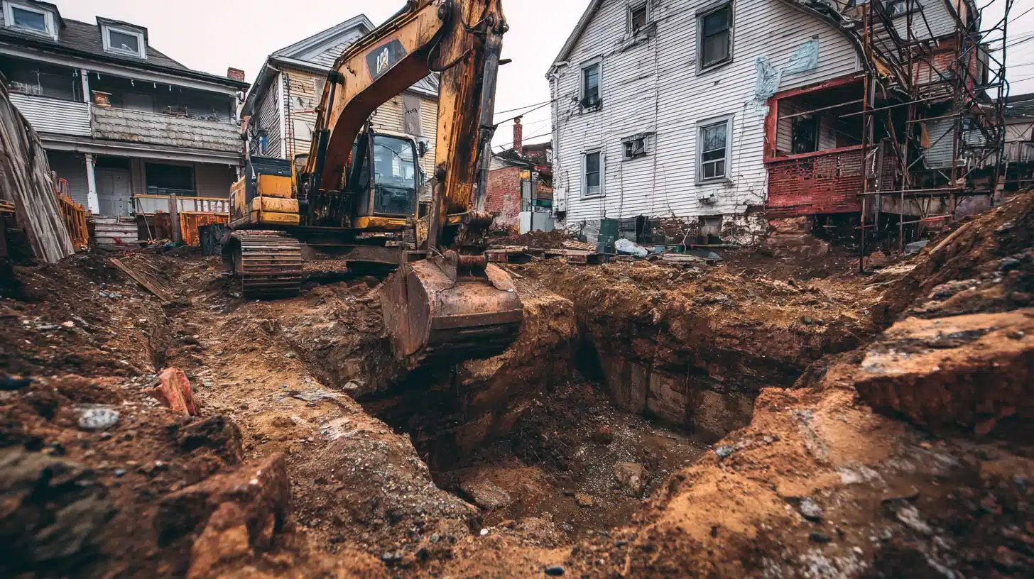 Udgravning af kælder Udgravning af kaelder